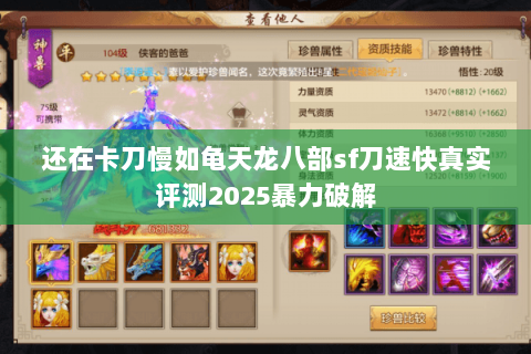 还在卡刀慢如龟天龙八部sf刀速快真实评测2025暴力破解 还在卡刀慢如龟天龙八部sf刀速快真实评测2025暴力破解