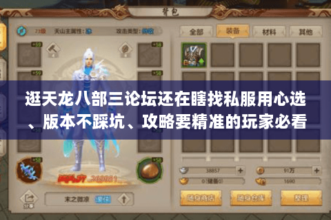 逛天龙八部三论坛还在瞎找私服用心选、版本不踩坑、攻略要精准的玩家必看 逛天龙八部三论坛还在瞎找私服用心选、版本不踩坑、攻略要精准的玩家必看