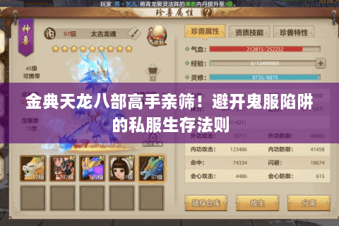 金典天龙八部高手亲筛!避开鬼服陷阱的私服生存法则 金典天龙八部高手亲筛!避开鬼服陷阱的私服生存法则