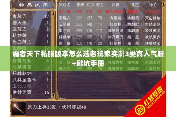 霸者天下私服版本怎么选老玩家实测3类高人气服+避坑手册 霸者天下私服版本怎么选老玩家实测3类高人气服+避坑手册