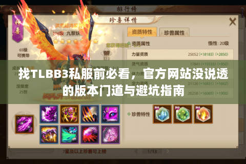 找TLBB3私服前必看,官方网站没说透的版本门道与避坑指南 找TLBB3私服前必看,官方网站没说透的版本门道与避坑指南