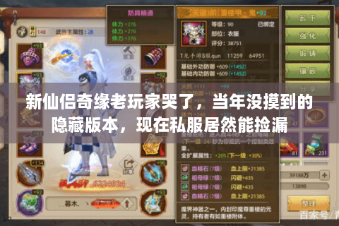 新仙侣奇缘老玩家哭了,当年没摸到的隐藏版本,现在私服居然能捡漏 新仙侣奇缘老玩家哭了,当年没摸到的隐藏版本,现在私服居然能捡漏