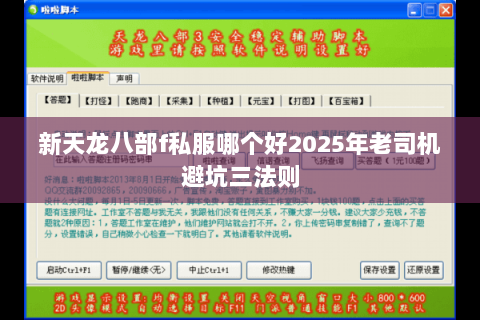 新天龙八部f私服哪个好2025年老司机避坑三法则 新天龙八部f私服哪个好2025年老司机避坑三法则