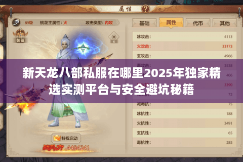 新天龙八部私服在哪里2025年独家精选实测平台与安全避坑秘籍