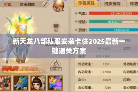新天龙八部私服安装卡住2025最新一键通关方案