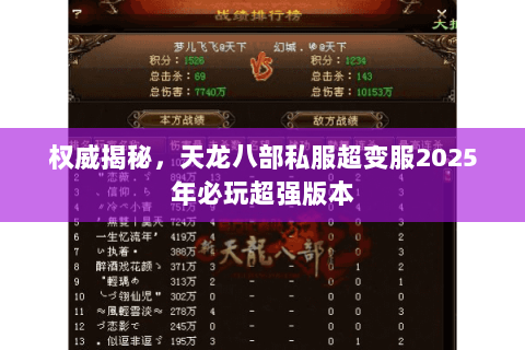 权威揭秘,天龙八部私服超变服2025年必玩超强版本 权威揭秘,天龙八部私服超变服2025年必玩超强版本