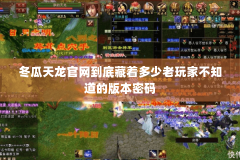冬瓜天龙官网到底藏着多少老玩家不知道的版本密码 冬瓜天龙官网到底藏着多少老玩家不知道的版本密码