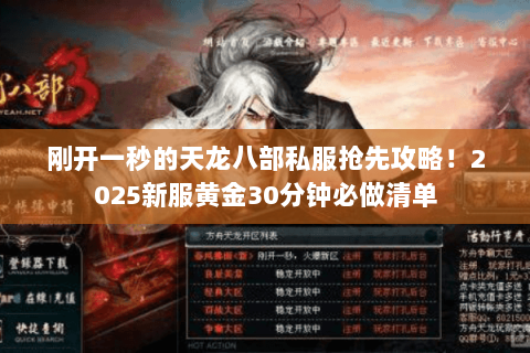 刚开一秒的天龙八部私服抢先攻略！2025新服黄金30分钟必做清单