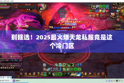 别瞎选!2025最火爆天龙私服竟是这个冷门区 别瞎选!2025最火爆天龙私服竟是这个冷门区