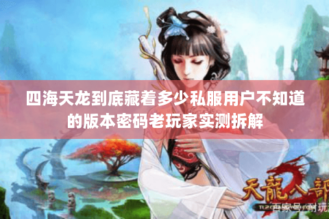 四海天龙到底藏着多少私服用户不知道的版本密码老玩家实测拆解 四海天龙到底藏着多少私服用户不知道的版本密码老玩家实测拆解