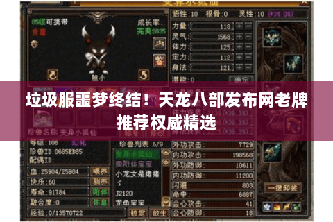 垃圾服噩梦终结!天龙八部发布网老牌推荐权威精选 垃圾服噩梦终结!天龙八部发布网老牌推荐权威精选