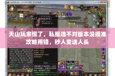 天山玩家慌了,私服选不对版本没摸准攻略用错,秒人变送人头 天山玩家慌了,私服选不对版本没摸准攻略用错,秒人变送人头