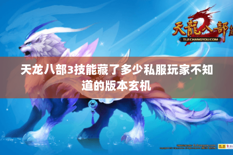 天龙八部3技能藏了多少私服玩家不知道的版本玄机 天龙八部3技能藏了多少私服玩家不知道的版本玄机