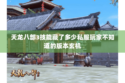 天龙八部3技能藏了多少私服玩家不知道的版本玄机 天龙八部3技能藏了多少私服玩家不知道的版本玄机
