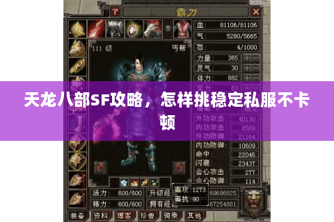 天龙八部SF攻略，怎样挑稳定私服不卡顿