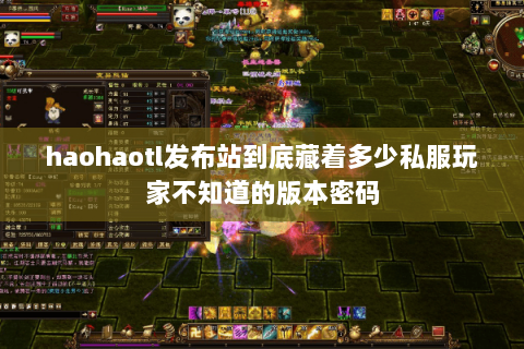 haohaotl发布站到底藏着多少私服玩家不知道的版本密码 haohaotl发布站到底藏着多少私服玩家不知道的版本密码
