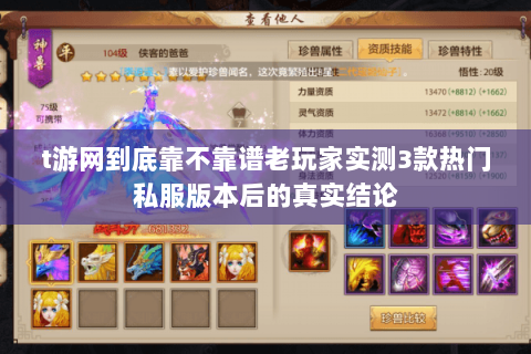 t游网到底靠不靠谱老玩家实测3款热门私服版本后的真实结论 t游网到底靠不靠谱老玩家实测3款热门私服版本后的真实结论