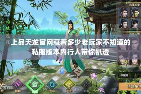 上品天龙官网藏着多少老玩家不知道的私服版本内行人带你扒透