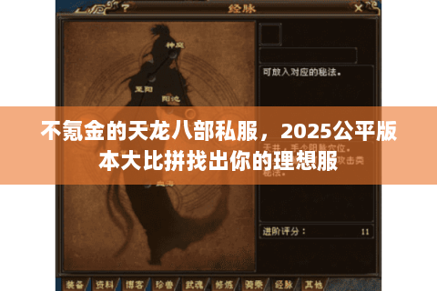 不氪金的天龙八部私服,2025公平版本大比拼找出你的理想服 不氪金的天龙八部私服,2025公平版本大比拼找出你的理想服