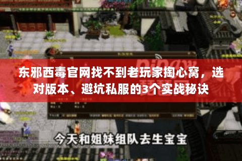 东邪西毒官网找不到老玩家掏心窝,选对版本、避坑私服的3个实战秘诀 东邪西毒官网找不到老玩家掏心窝,选对版本、避坑私服的3个实战秘诀