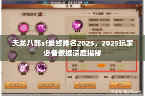 天龙八部sf最终排名2025,2025玩家必备数据深度揭秘 天龙八部sf最终排名2025,2025玩家必备数据深度揭秘