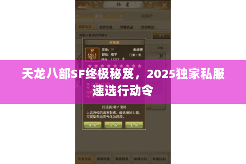 天龙八部SF终极秘笈,2025独家私服速选行动令 天龙八部SF终极秘笈,2025独家私服速选行动令