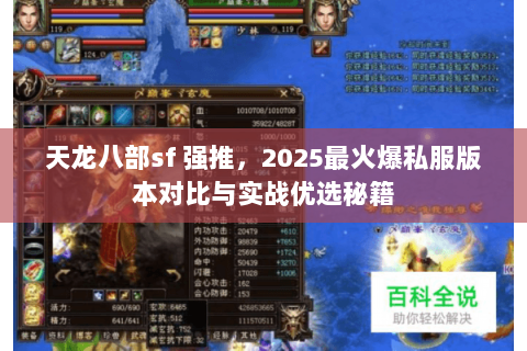 天龙八部sf 强推,2025最火爆私服版本对比与实战优选秘籍 天龙八部sf 强推,2025最火爆私服版本对比与实战优选秘籍