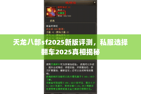 天龙八部sf2025新版评测,私服选择翻车2025真相揭秘 天龙八部sf2025新版评测,私服选择翻车2025真相揭秘