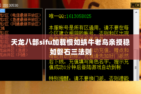 天龙八部sifu加载慢如蜗牛老鸟亲授稳如磐石三法则 天龙八部sifu加载慢如蜗牛老鸟亲授稳如磐石三法则