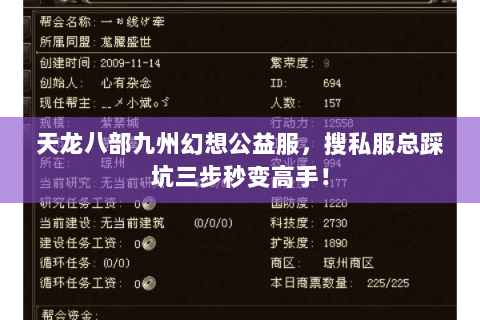 天龙八部九州幻想公益服,搜私服总踩坑三步秒变高手! 天龙八部九州幻想公益服,搜私服总踩坑三步秒变高手!