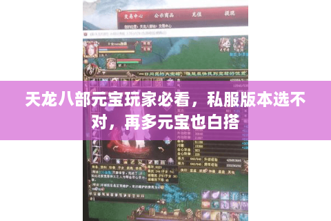天龙八部元宝玩家必看,私服版本选不对,再多元宝也白搭 天龙八部元宝玩家必看,私服版本选不对,再多元宝也白搭