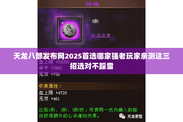 天龙八部发布网2025首选哪家强老玩家亲测这三招选对不踩雷 天龙八部发布网2025首选哪家强老玩家亲测这三招选对不踩雷