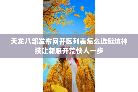 天龙八部发布网开区列表怎么选避坑神技让新服开荒快人一步 天龙八部发布网开区列表怎么选避坑神技让新服开荒快人一步