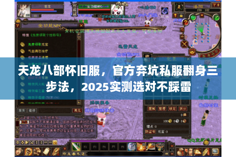 天龙八部怀旧服，官方弃坑私服翻身三步法，2025实测选对不踩雷