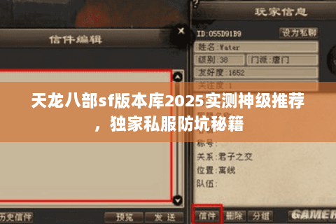 天龙八部sf版本库2025实测神级推荐,独家私服防坑秘籍 天龙八部sf版本库2025实测神级推荐,独家私服防坑秘籍