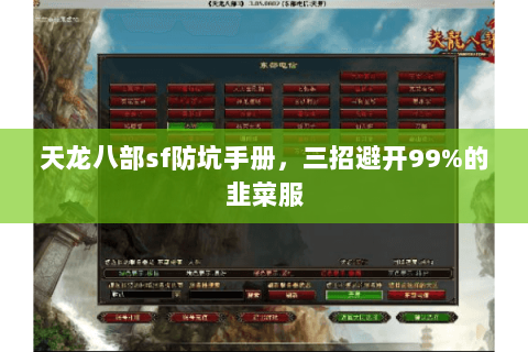 天龙八部sf防坑手册,三招避开99%的韭菜服 天龙八部sf防坑手册,三招避开99%的韭菜服