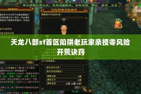 天龙八部sf首区陷阱老玩家亲授零风险开荒诀窍