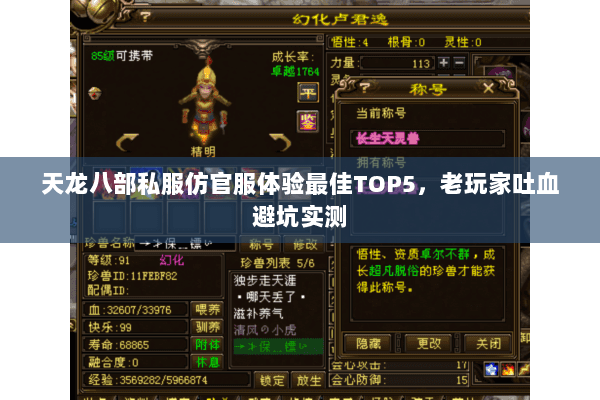 天龙八部私服仿官服体验最佳TOP5,老玩家吐血避坑实测 天龙八部私服仿官服体验最佳TOP5,老玩家吐血避坑实测