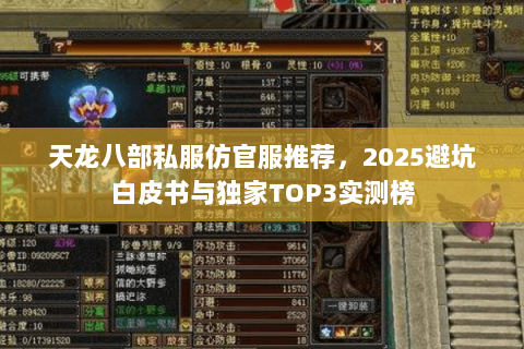 天龙八部私服仿官服推荐,2025避坑白皮书与独家TOP3实测榜 天龙八部私服仿官服推荐,2025避坑白皮书与独家TOP3实测榜