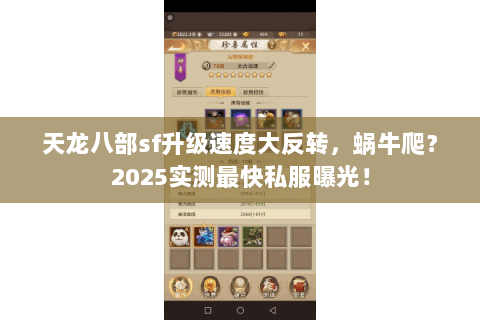 天龙八部sf升级速度大反转,蜗牛爬?2025实测最快私服曝光! 天龙八部sf升级速度大反转,蜗牛爬?2025实测最快私服曝光!