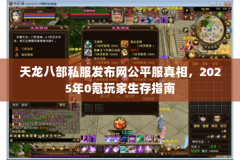 天龙八部私服发布网公平服真相,2025年0氪玩家生存指南 天龙八部私服发布网公平服真相,2025年0氪玩家生存指南