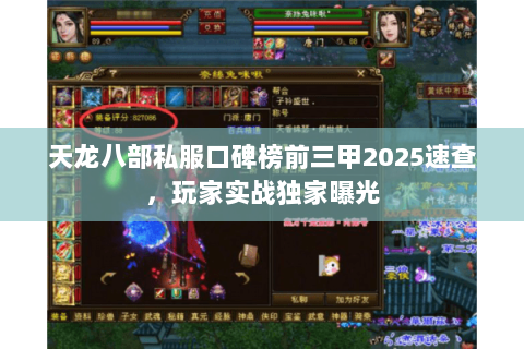 天龙八部私服口碑榜前三甲2025速查，玩家实战独家曝光