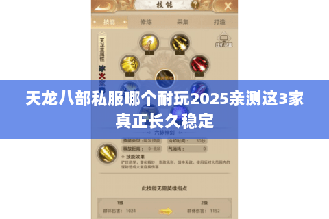 天龙八部私服哪个耐玩2025亲测这3家真正长久稳定 天龙八部私服哪个耐玩2025亲测这3家真正长久稳定