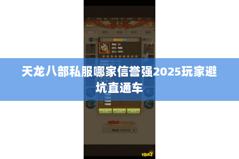 天龙八部私服哪家信誉强2025玩家避坑直通车