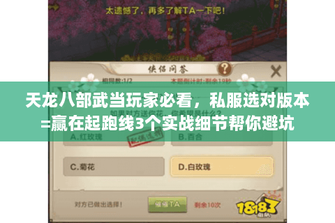 天龙八部武当玩家必看,私服选对版本=赢在起跑线3个实战细节帮你避坑 天龙八部武当玩家必看,私服选对版本=赢在起跑线3个实战细节帮你避坑