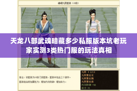 天龙八部武魂暗藏多少私服版本坑老玩家实测3类热门服的玩法真相 天龙八部武魂暗藏多少私服版本坑老玩家实测3类热门服的玩法真相