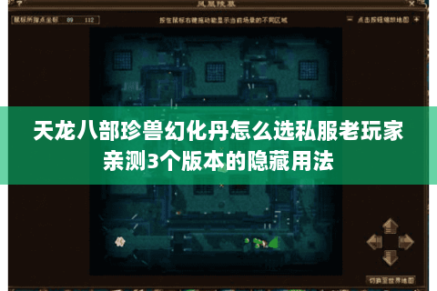 天龙八部珍兽幻化丹怎么选私服老玩家亲测3个版本的隐藏用法 天龙八部珍兽幻化丹怎么选私服老玩家亲测3个版本的隐藏用法