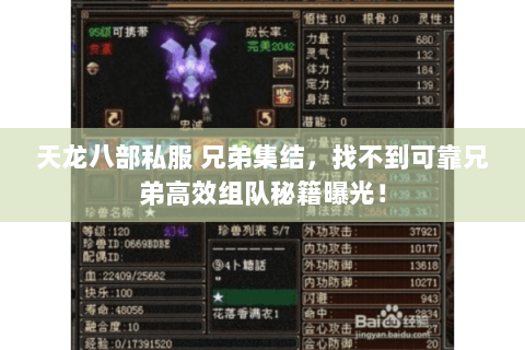 天龙八部私服 兄弟集结,找不到可靠兄弟高效组队秘籍曝光! 天龙八部私服 兄弟集结,找不到可靠兄弟高效组队秘籍曝光!