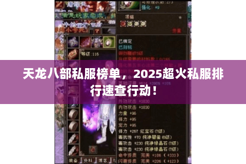 天龙八部私服榜单，2025超火私服排行速查行动！