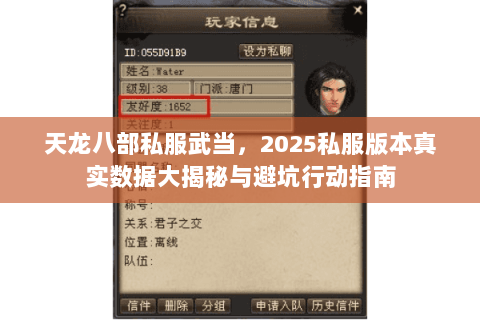 天龙八部私服武当,2025私服版本真实数据大揭秘与避坑行动指南 天龙八部私服武当,2025私服版本真实数据大揭秘与避坑行动指南